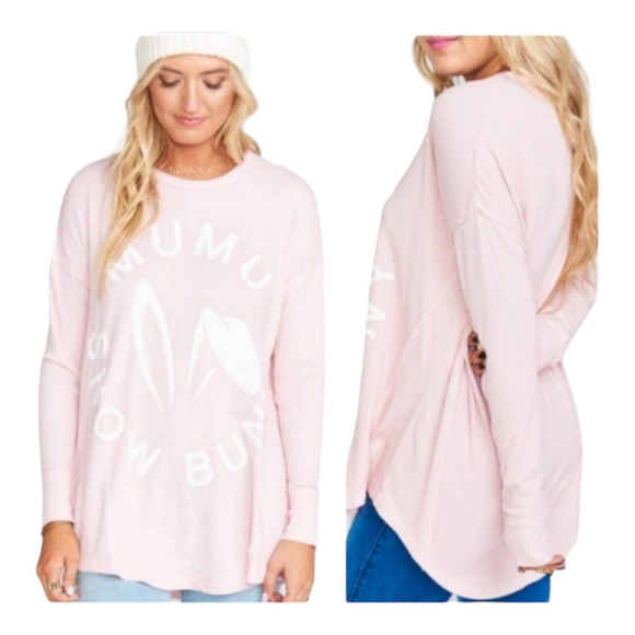 Show Me Your Mumu Snow Bunny Pink Sweater thermal size xs - Picture 1 of 6